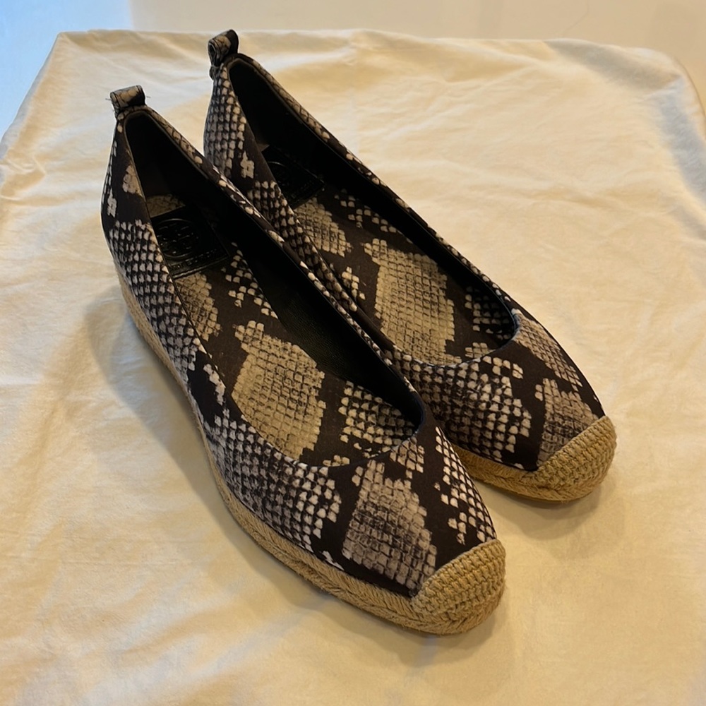 Tory Burch Snake Print Espadrilles - Size 8